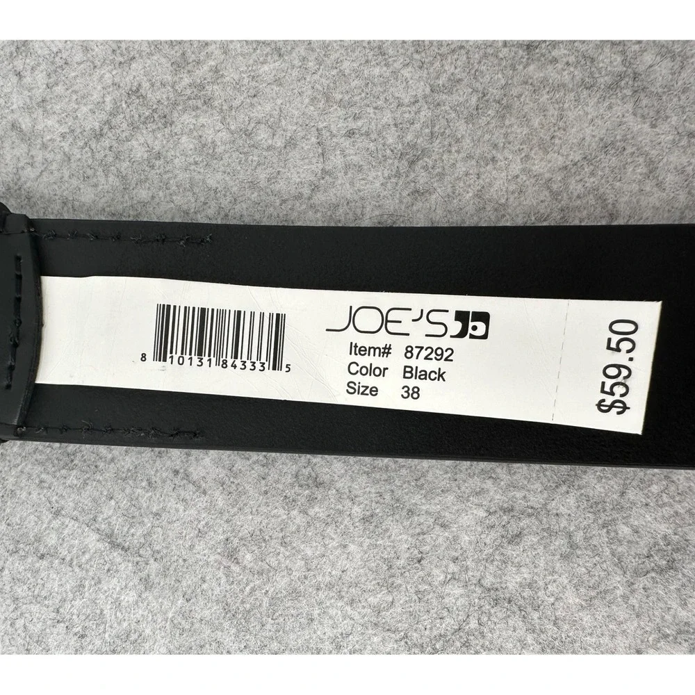 NEW Joe's Jeans Genuine Leather Black Belt Brushed Nickel Buckle Men's Size 38